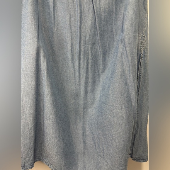 Zara Women's Blue Chambray Cold Shoulder Pockets Tunic Dress Romper Size M - Picture 2 of 11